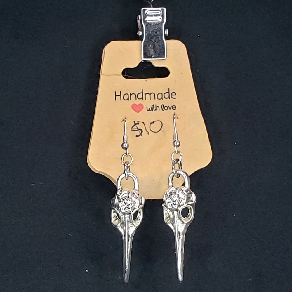 Handmade Silver Skull Earrings